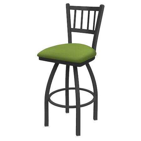 30 Swivel Bar Stool,Pewter Finish,Canter Kiwi Green Seat